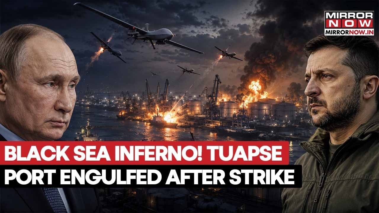 BLACK SEA INFERNO: Russian Port Engulfed In Flames After Massive Drone Strike At Tuapse