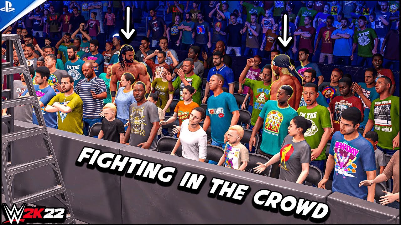 Fighting In The Crowd In WWE 2K22! PS5 4K60fps