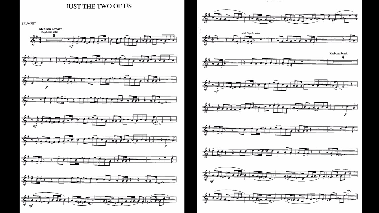 Just the two of us Trumpet Play Along - Bb Instrument