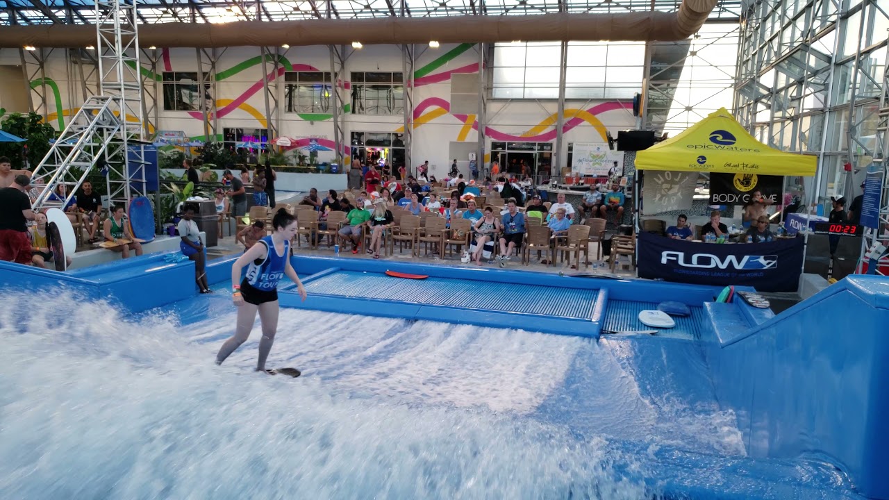 FlowRider contest at Epic Waters Waterpark Pro Riders tricks Flow Tour competition