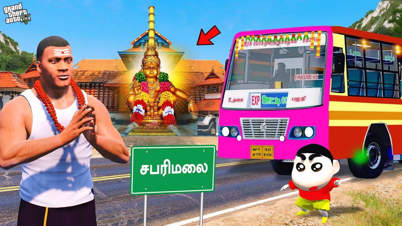 Shinchan & Franklin Going To Ayyappan Temple Kerala with Government Bus in Gta 5