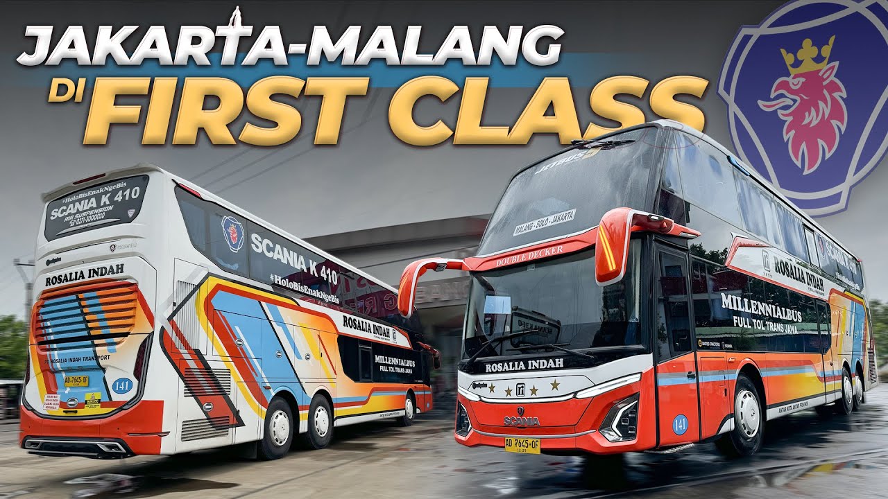 NAIK JETBUS 5 PERTAMA ROSALIA INDAH ‼️ Double Decker Scania Poris - Malang #1