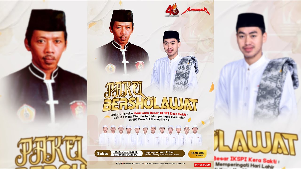 PAKEL BERSHOLAWAT DALAM RANGKA HARLAH IKSPI YANG KE - 46 Bersama AL MISHBACH PONPES TANGGIR