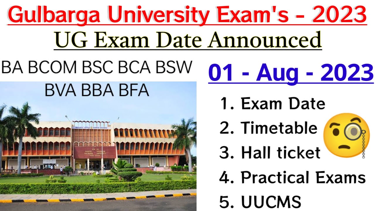 Gulbarga University New Exam Update also check official UUCMS website for GU exam fee payment