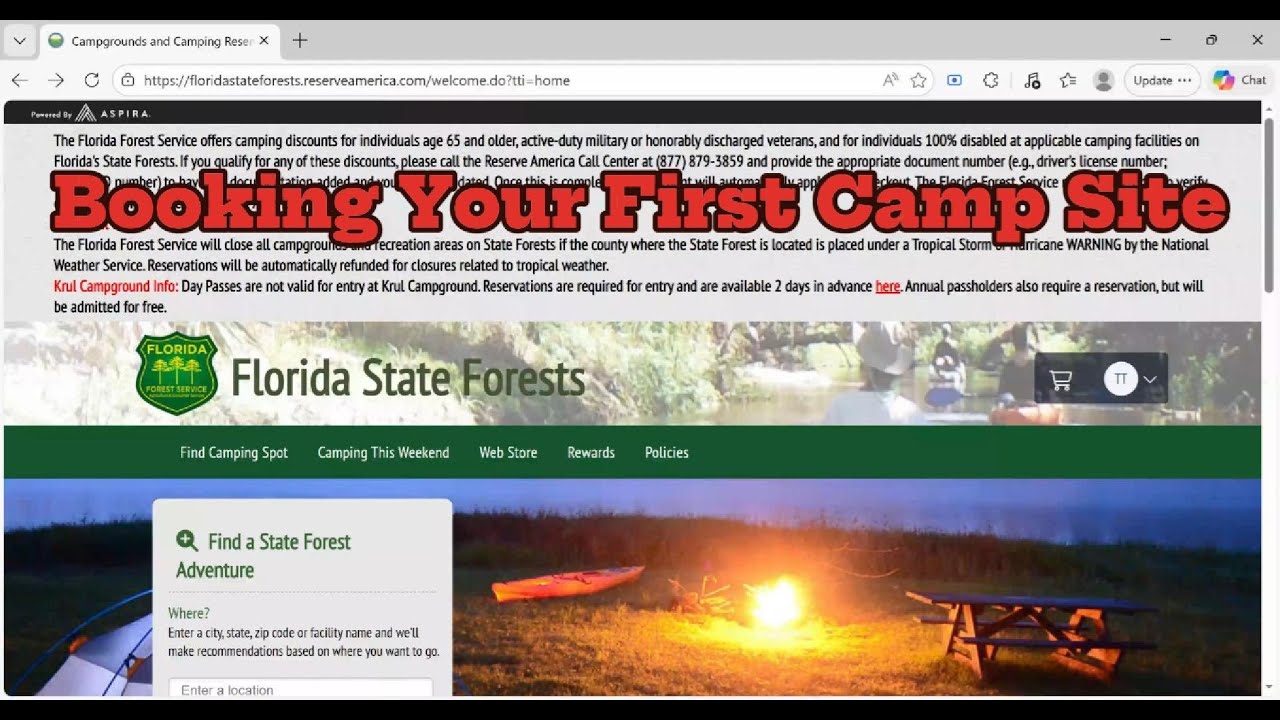 How I Book Campsites in Florida Campgrounds | Reserve America Beginner Guide