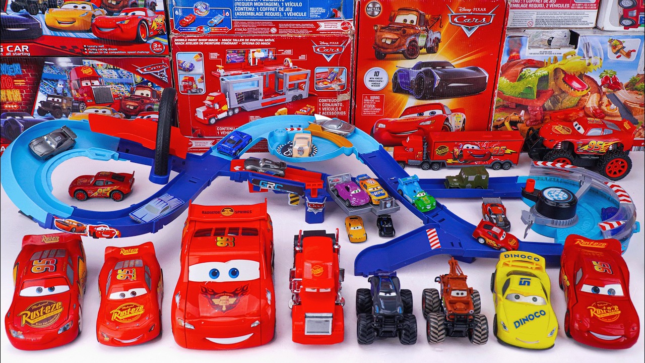 Disney Pixar Cars Collection Unboxing Review | Mattel Cars Global Racers Cup Jumping Raceway Playset