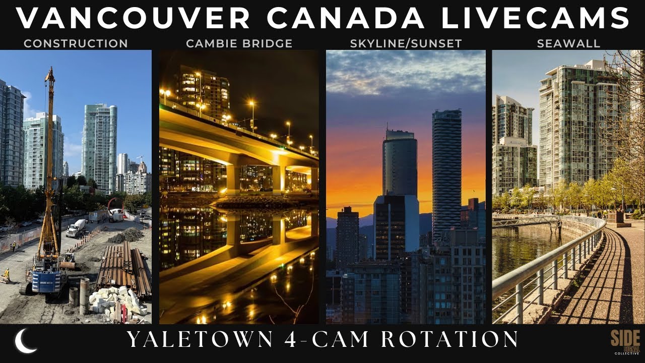 🔴 Live | Vancouver 4-Cam - Construction Afterhours, City Lights & Seawall | 🌙 Night | 2026-03-04 Wed