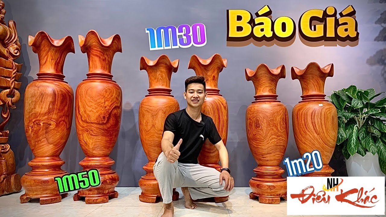 Lộc bình gỗ hương cao 1m50 - 1,30 - 1m20 | lục bình gỗ giá xưởng