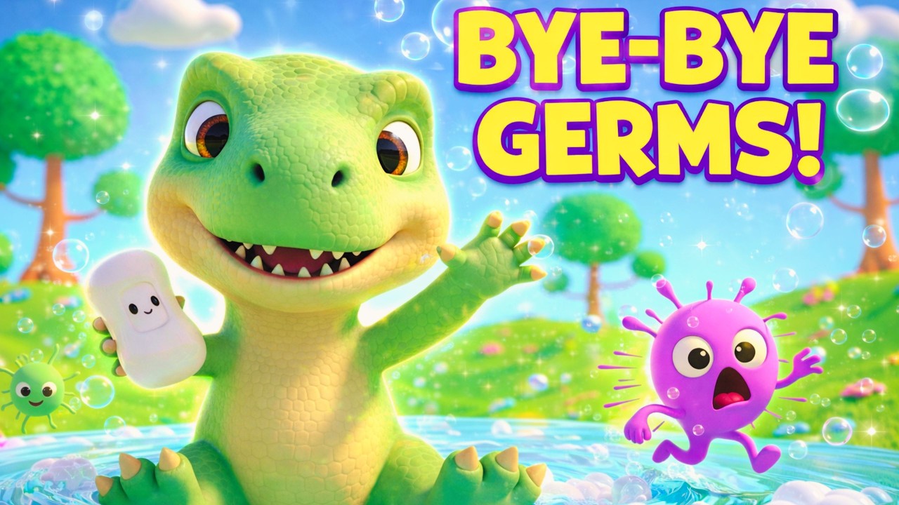 Baby Dino Wash Your Hands | Nursery Rhymes for Kids | Baby Songs | BoogieBop Babies