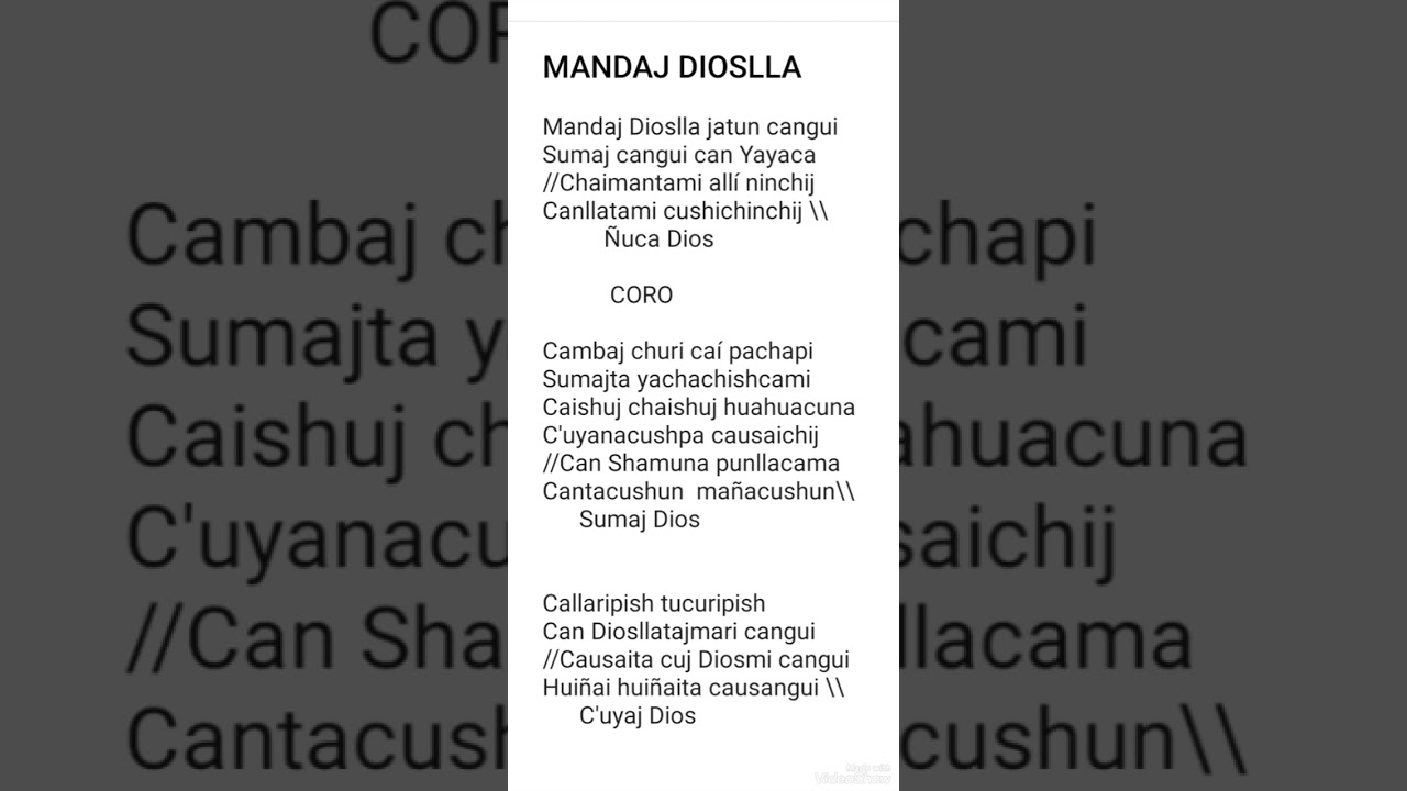 Mandaj Dioslla Jatun cangui 🎸Coro la Paz de Dios 🇪🇨