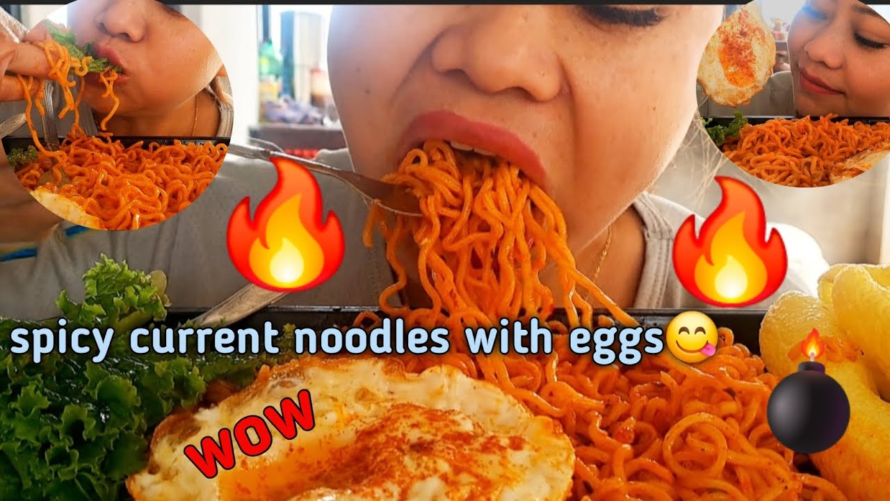 Current noodles with eggs #mukbang #spicy #home #foodienika #asmr mukbang with me😊😋