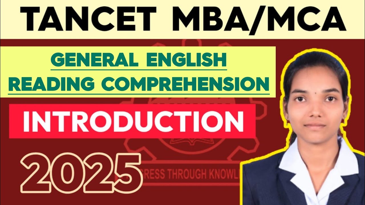 TANCET MBA 2025 | GENERAL ENGLISH & READING COMPREHENSION - INTRODUCTION #TANCET MBA QUESTIONS