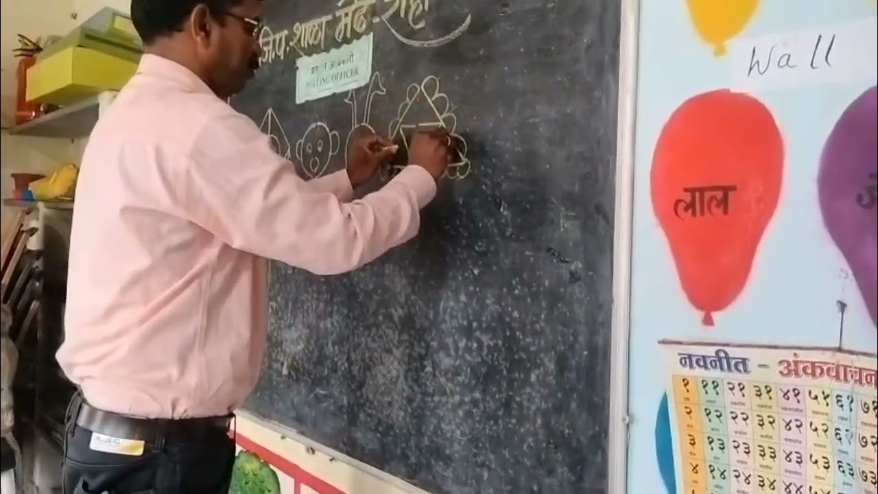 दोन्ही हाताने चित्र काढण्याचे मार्गदर्शन. रा .जि. पशाळा मेढे रोहा.