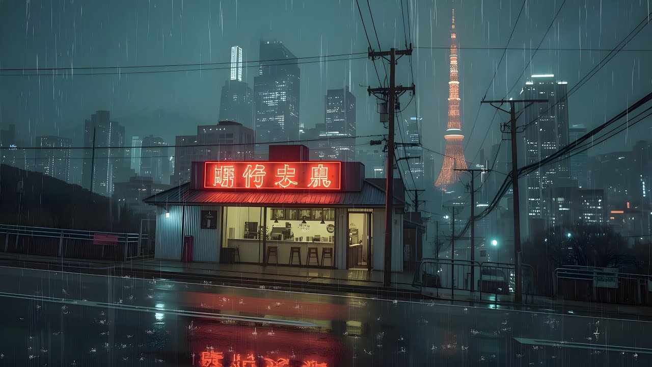 Midnight City 90's Lofi Rain ☔ Chill Beats for Studying, Relaxing & Late Night Vibes 🎧