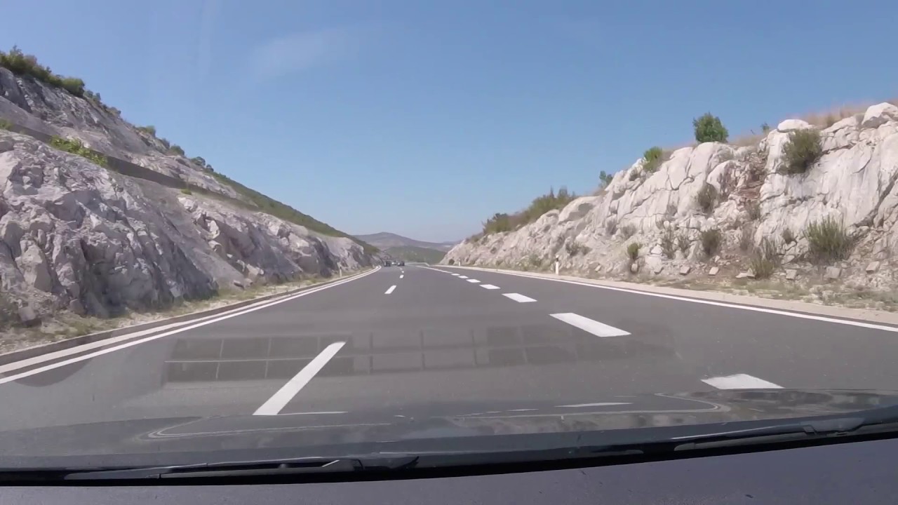 Highway A1 (Dalmatina) in Croatia, driving section Ploče - Zadar