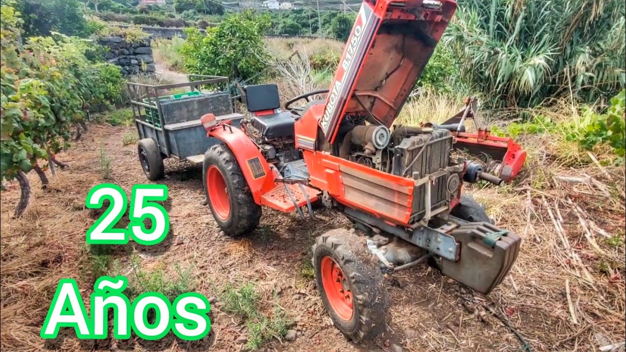 KUBOTA b1750 después de 25 AÑOS como está y cómo funciona, agricultura, ganadería , agrícola.....