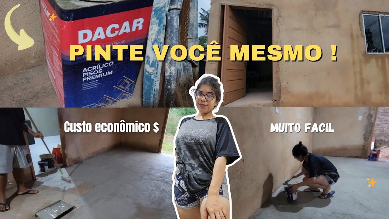 PINTANDO O PISO da minha CASA com tinta ACRÍLICA | CUSTO ZERO mão de obra !! Não gaste mais dinheiro
