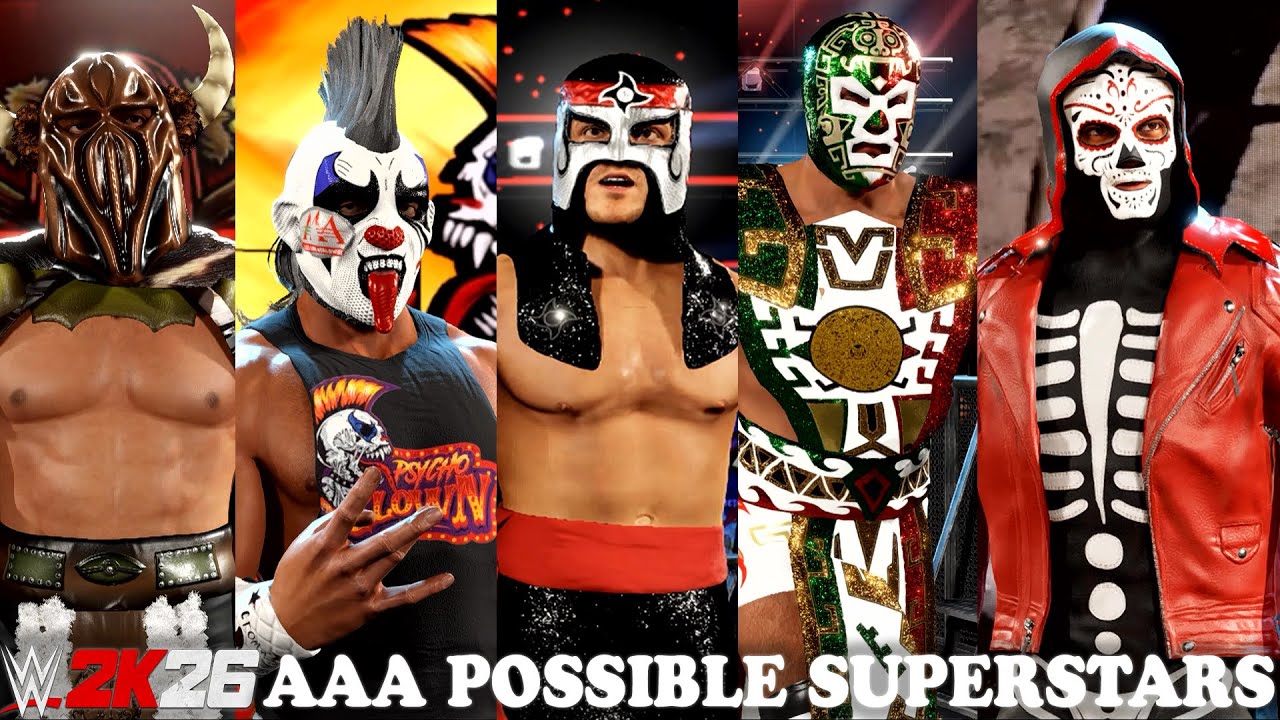 WWE 2K26 Possible AAA Superstars ft. Octagon Jr. , Vikingo , Psycho Clown & More (Concept)
