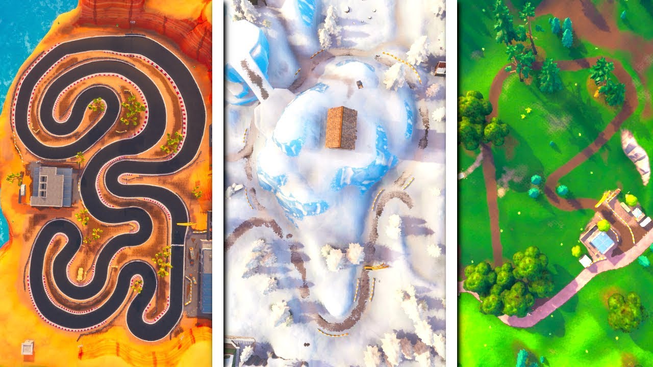 Fortnite - Complete a Lap at Desert, Snowy, and Grasslands Race Track Locations