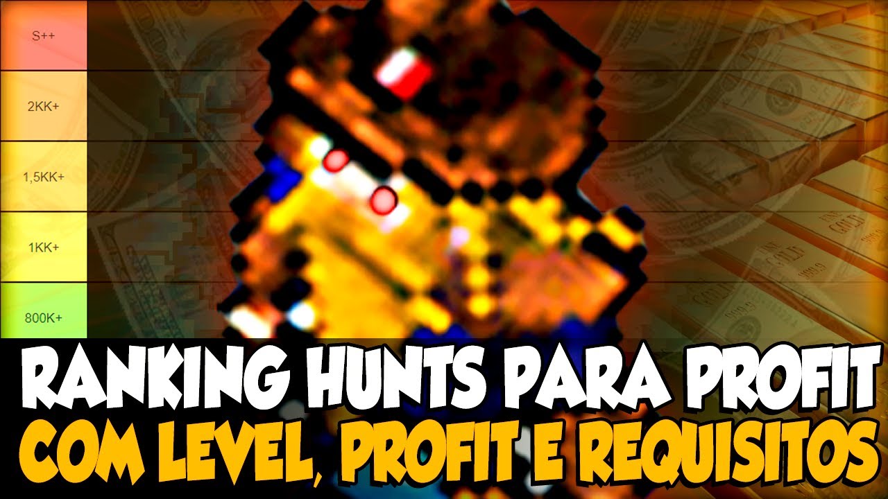 AS MELHORES HUNTS DE PROFIT DO TIBIA DIVIDIDAS POR PROFIT, LEVEL E REQUERIMENTOS