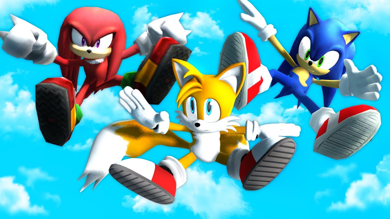 GMOD • Sonic, Tails and Knuckles • Legendary Ragdolls [Jumping, Slides]