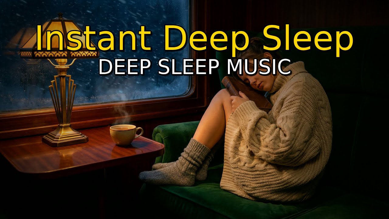 Deep Sleep Relief • Cozy Winter Train Blizzard Ambience ❄️