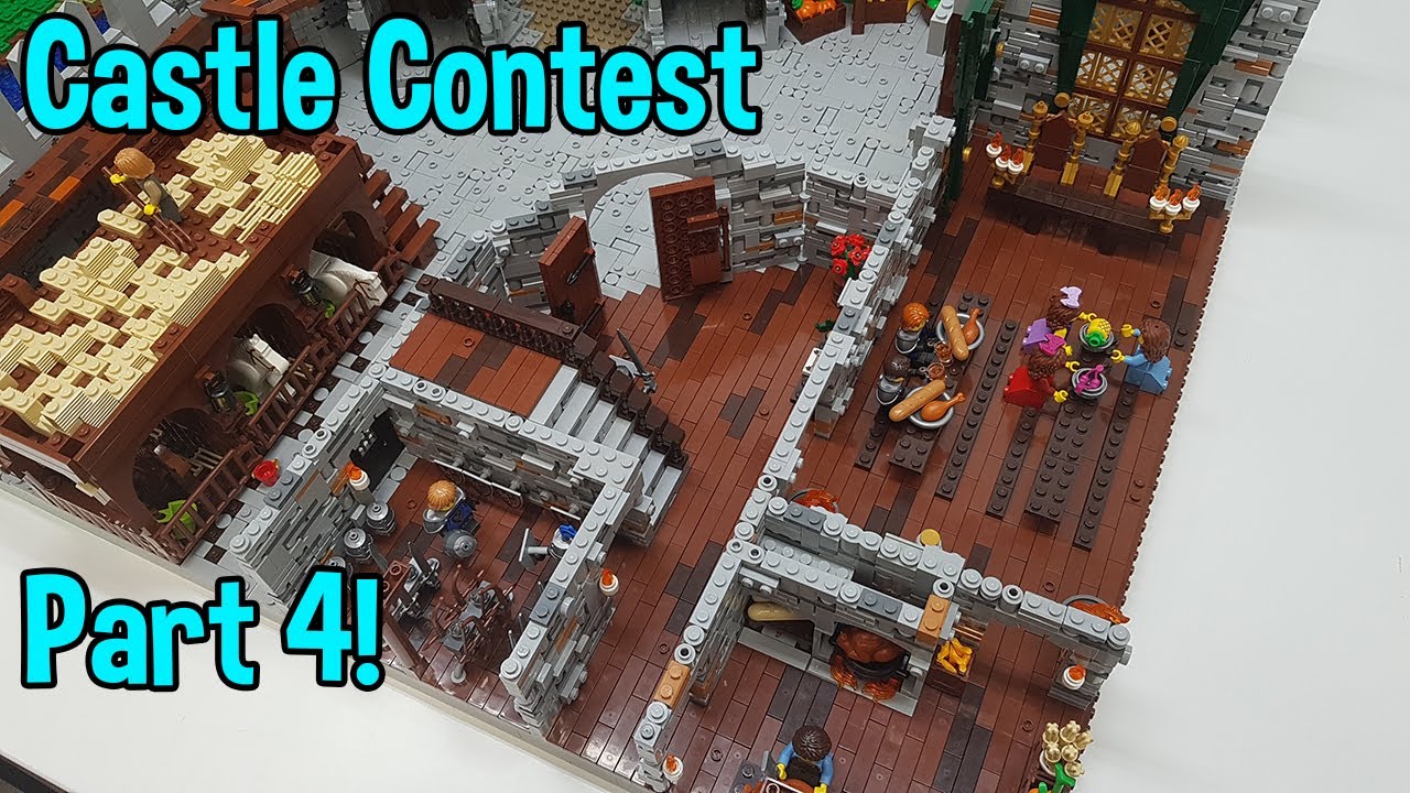 LEGO CASTLE CONTEST 2022! | Part 4: Stables and First Floor! (Great hall, kitchen and armoury!)