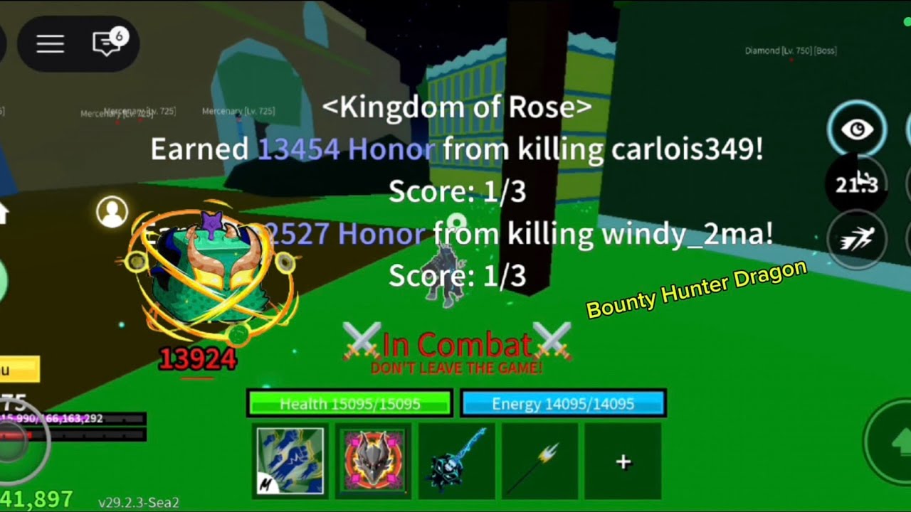 Caçando Bounty Com A fruta Dragon🐲 | Blox Fruits