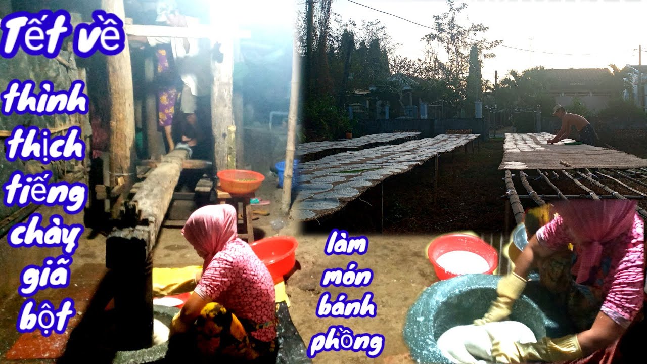 Tết về, thình thịch tiếng chày làm món bánh phồng | Nhân Mã TV