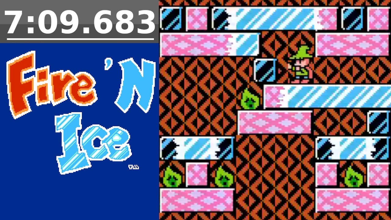 Fire 'N Ice (NES) World 9 Speedrun: 7:09.683