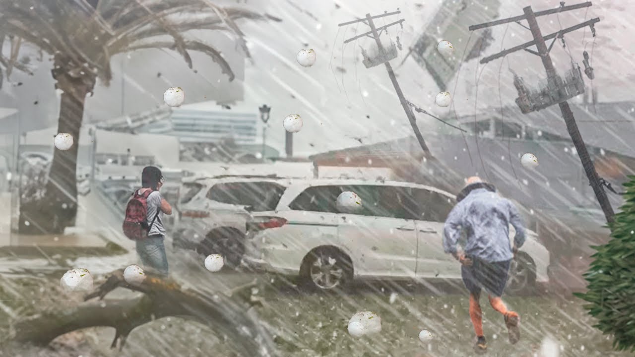 Stones fell from the sky on Spain! Crazy hailstorm and flood hit Burriana, Valencia