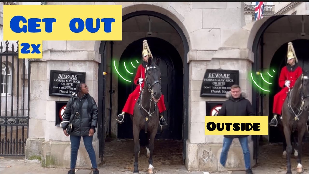 The guard warned the woman twice but it seemed she still had no idea what had happened#kingsguard