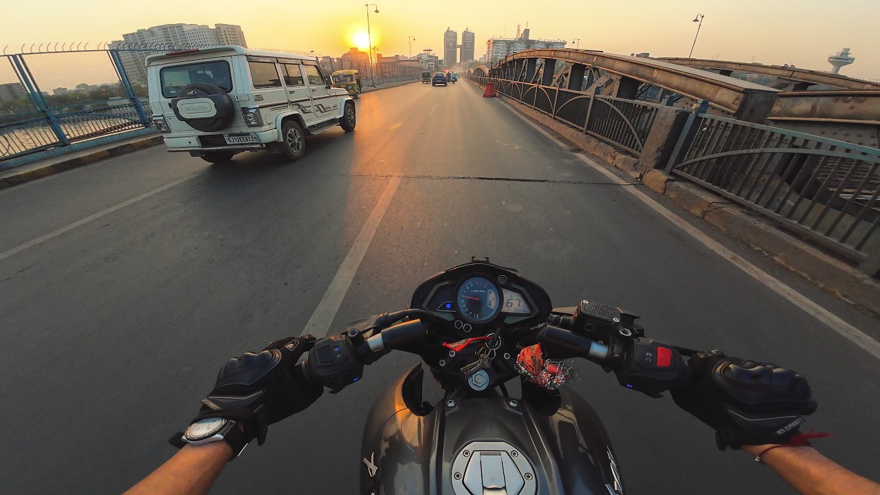 Ride with Sunset | Bajaj Pulsar NS 125 | Ahmedabad | DJI action 4 | POV Ride |