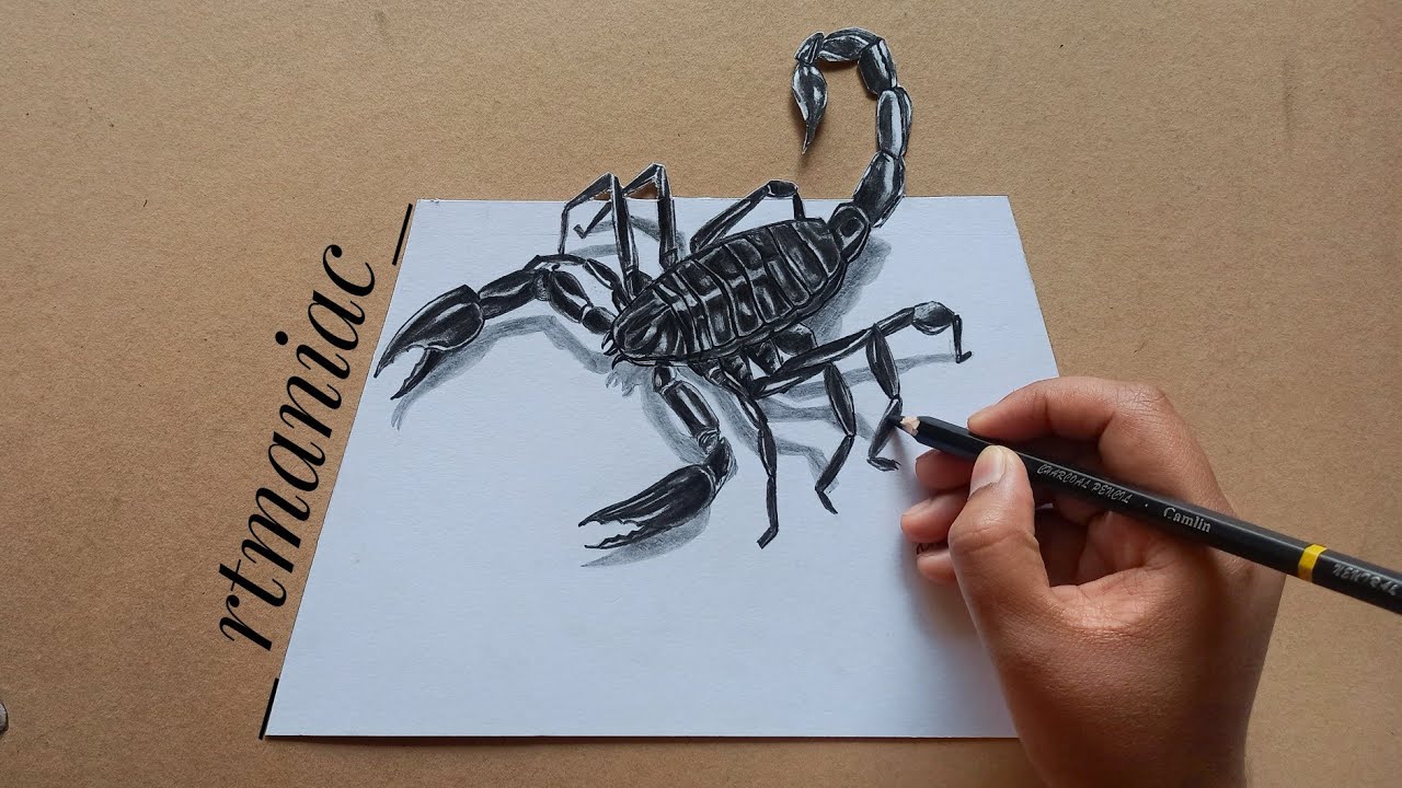 3D Pencil Drawing | Scorpion How To Draw Animals - Speed Draw #rtmaniac