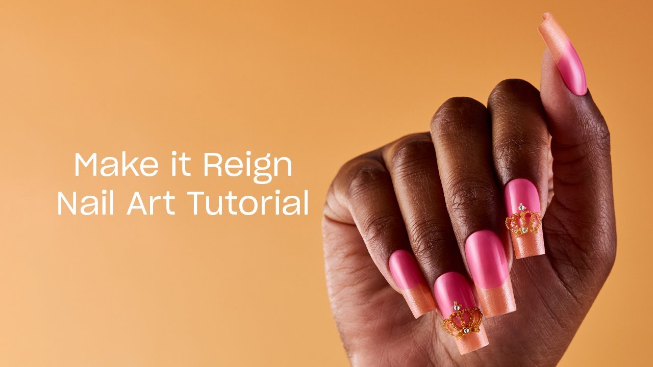 Glittery Queen French Tip Nails