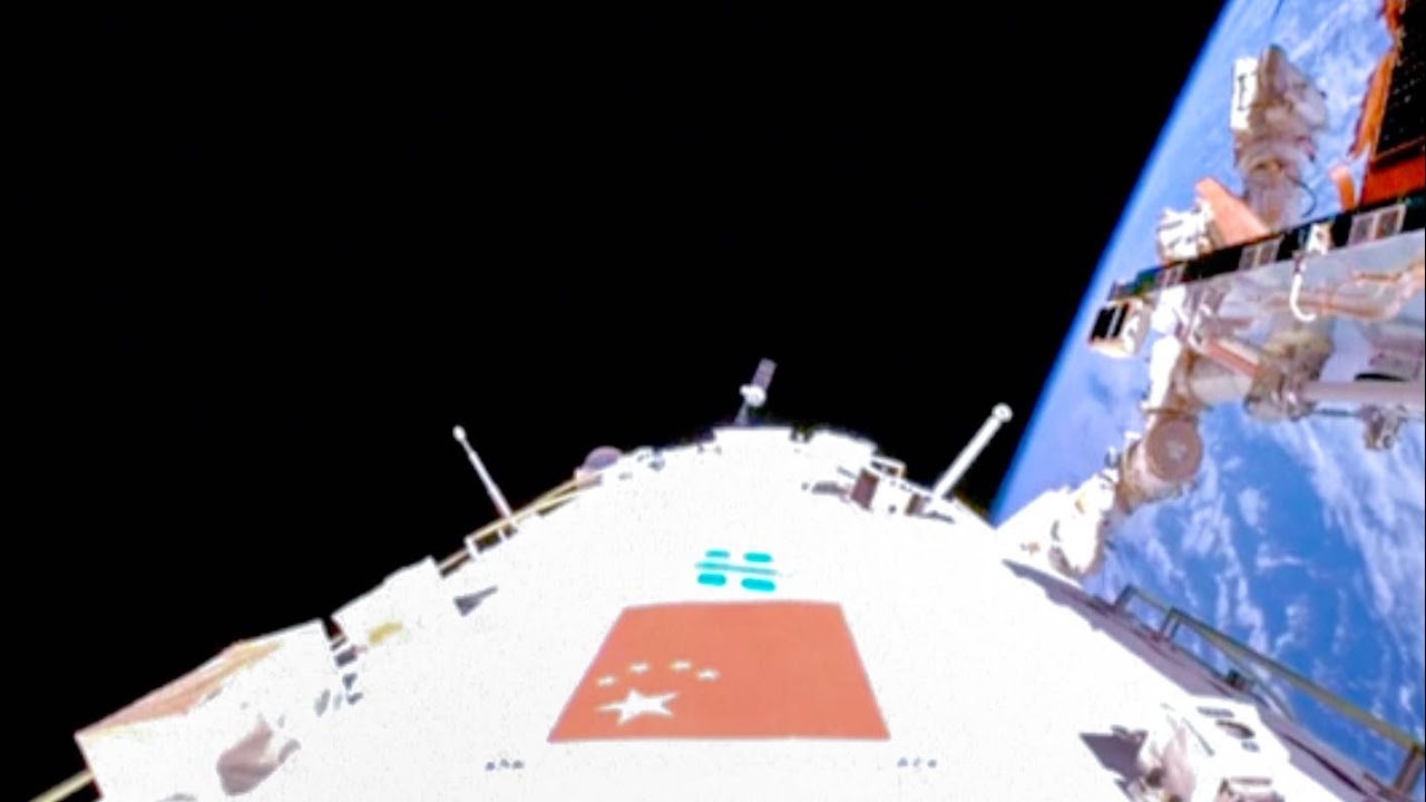Exclusive: Tianhe core module's perspective of Tianzhou-4 docking