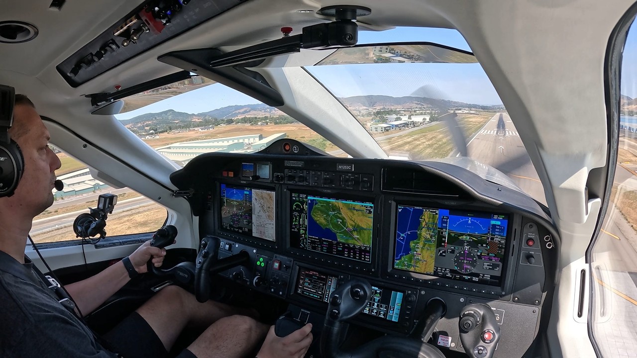 Flying the TBM 960 through smoky skies to San Luis Obispo!
