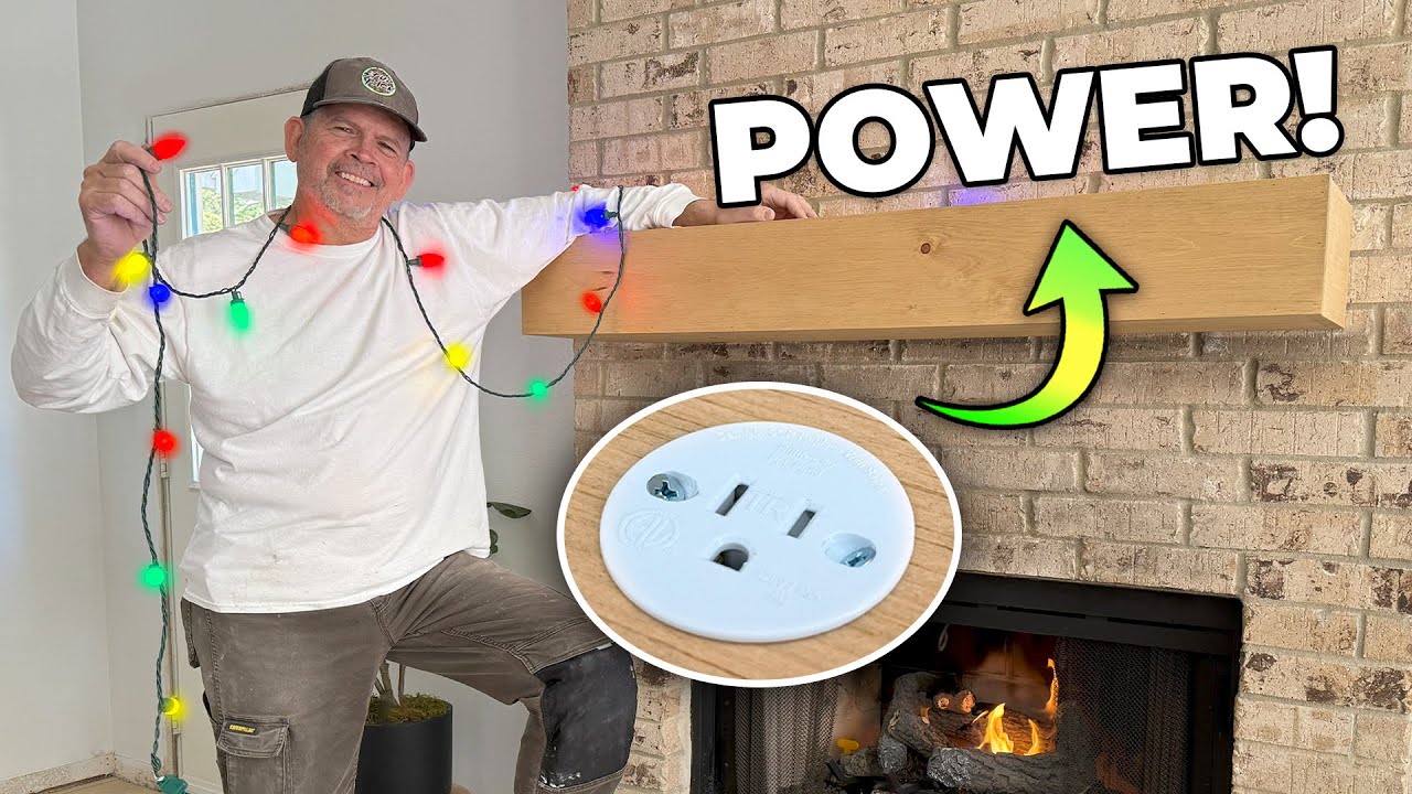 DIY Floating Mantle WITH HIDDEN PLUG!!!