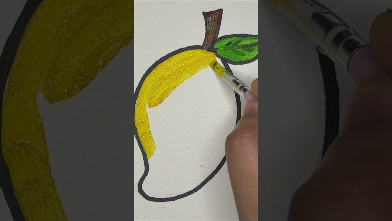 How to Draw Mango 🥭 Fruits Drawing #fruitsdrawing #fruits #bubblybugs