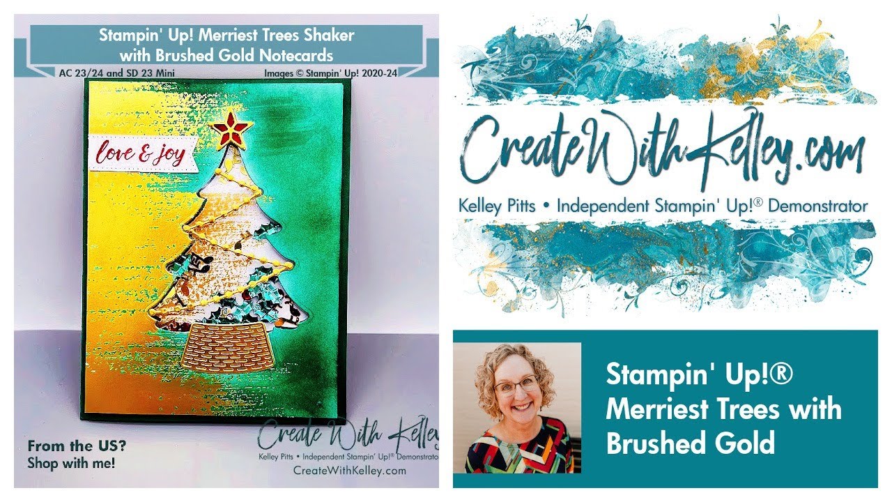 Stampin' Up! Merriest Trees Brushed Gold & Shaded Spruce Shaker