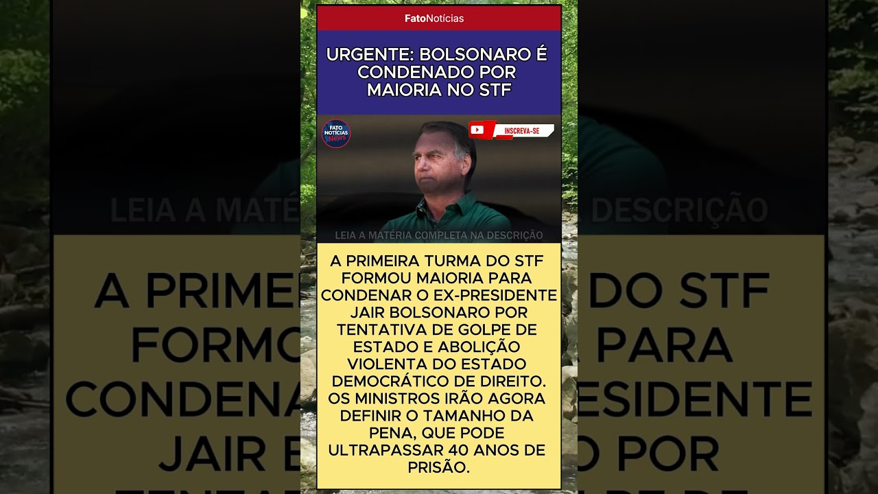 URGENTE: BOLSONARO &Eacute; CONDENADO POR MAIORIA NO STF #pol&iacute;tica #not&iacute;cias #urgente #bolsonaro