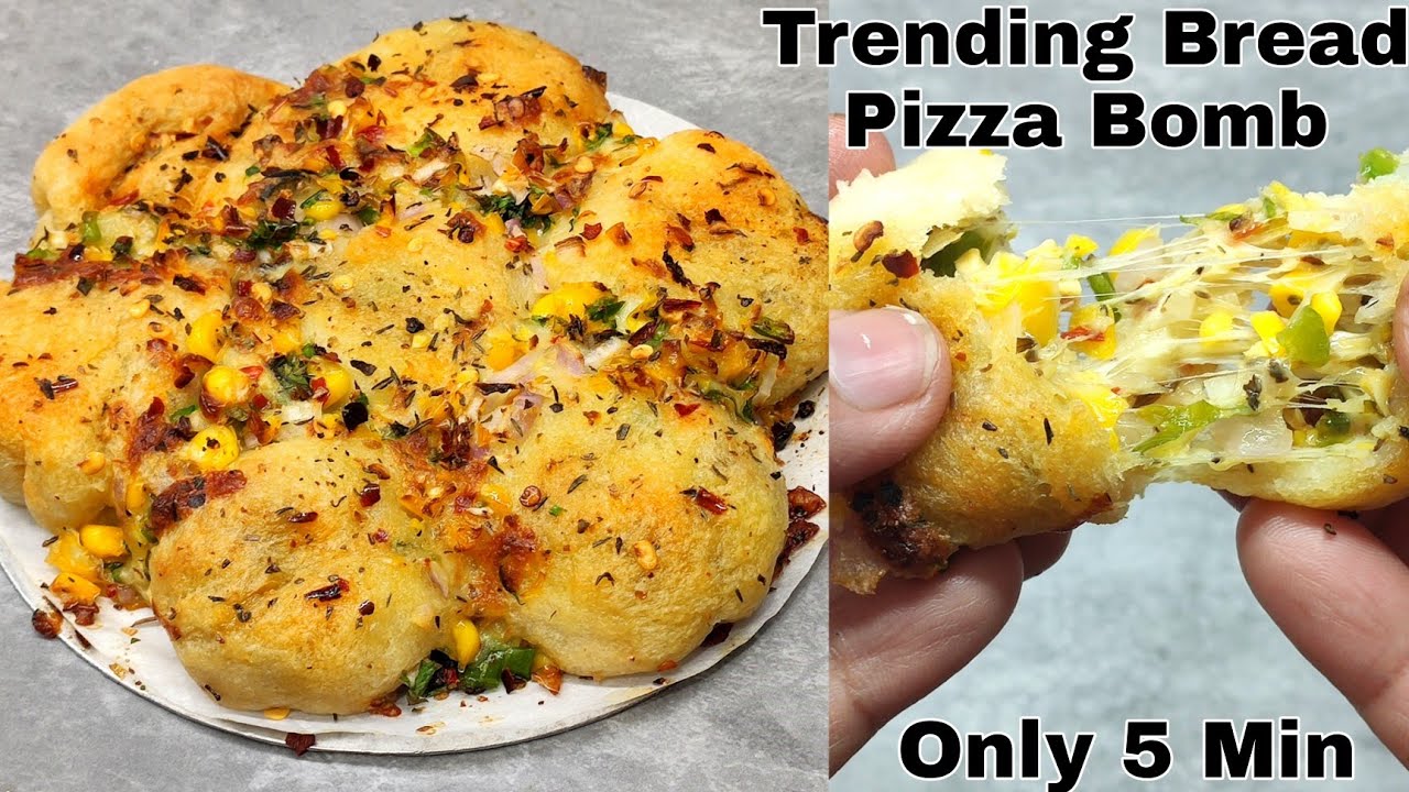 Trending Bread Pizza Bomb In 5 Mins Without Yeast|सिर्फ 5 मिनट मे पिज्जा बॉम्ब बनाए बिना आटा गूंथे|