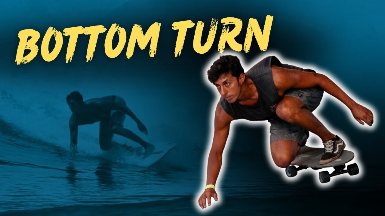 Как сделать поворот на серфскейте с обратным ударом (Frontside Bottom Turn) / Обучение серфингу