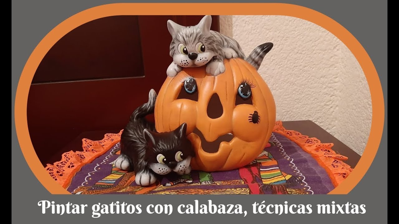 Pinta cerámica: Gatitos con calabaza