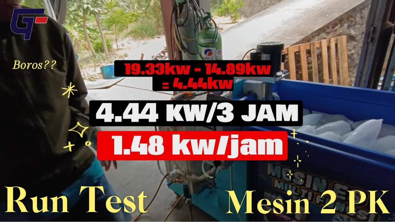 Testing Mesin ES Batu 2PK - Box 350 L | Produksi ES Batu 65 KG - 3 Jam | GT-L-2 PK