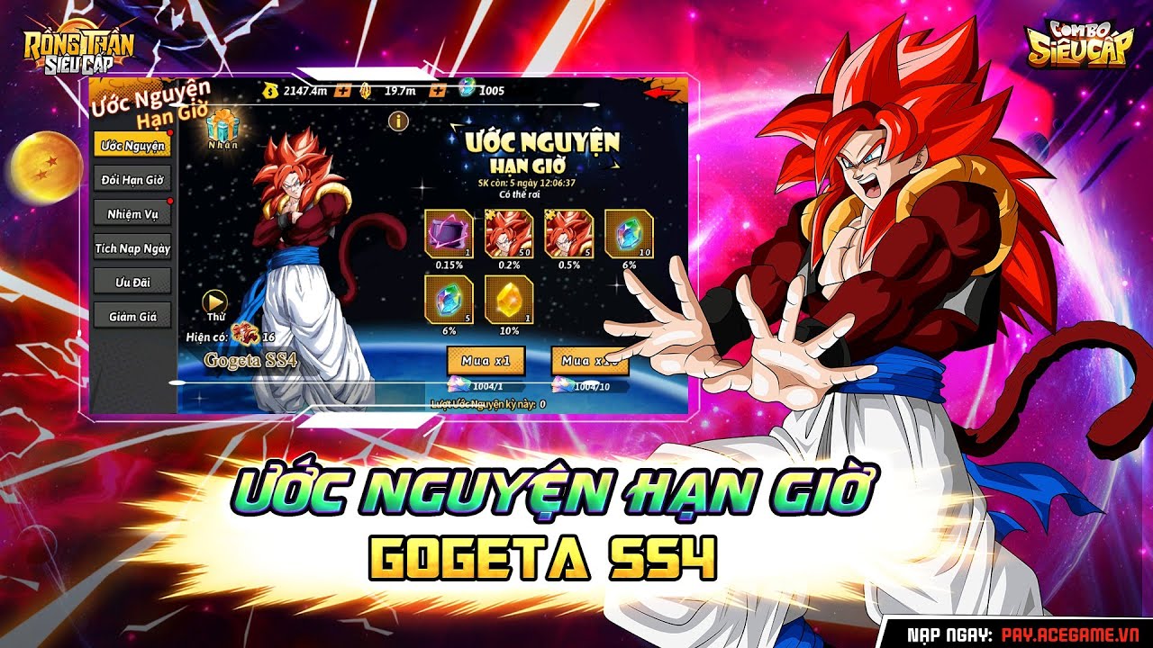Rồng Thần Siêu Cấp - Code Mới & Xả 50K Đá Rồng Roll Gogeta SS4 SSR+ Test Nhân Phẩm Và Cái Kết