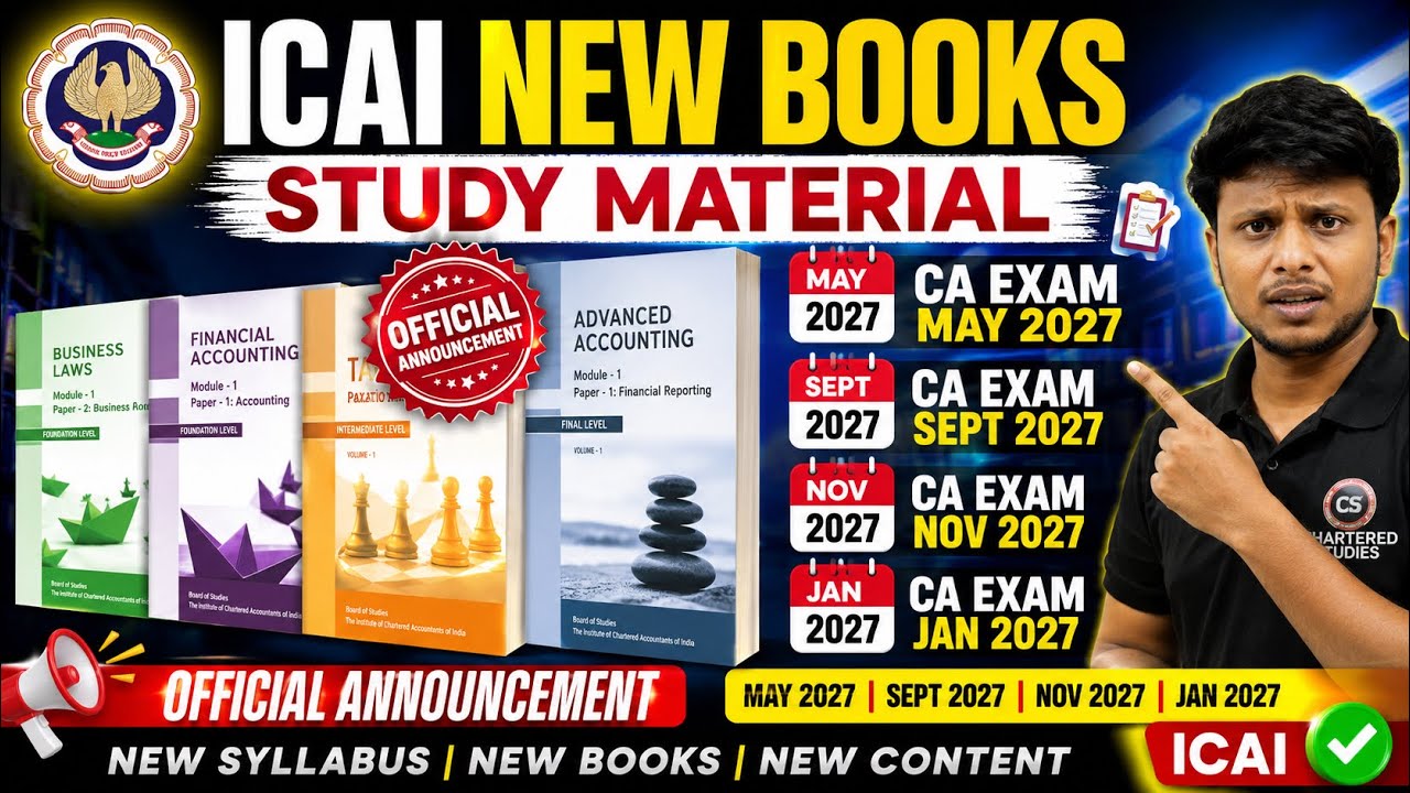 BIG News Out | CA Exam May 2027 ICAI Books Changed 😳