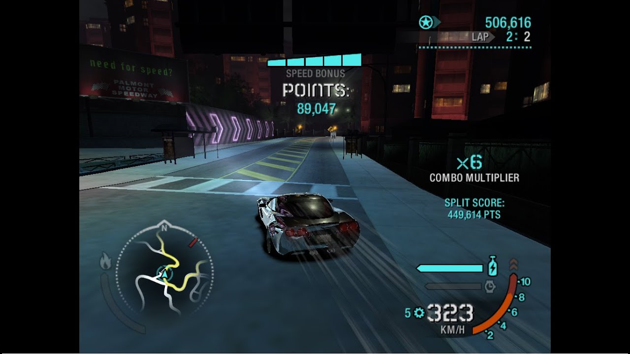 NFS Carbon DRIFT | Shady Pine | 2 laps Z06 (keyboard)