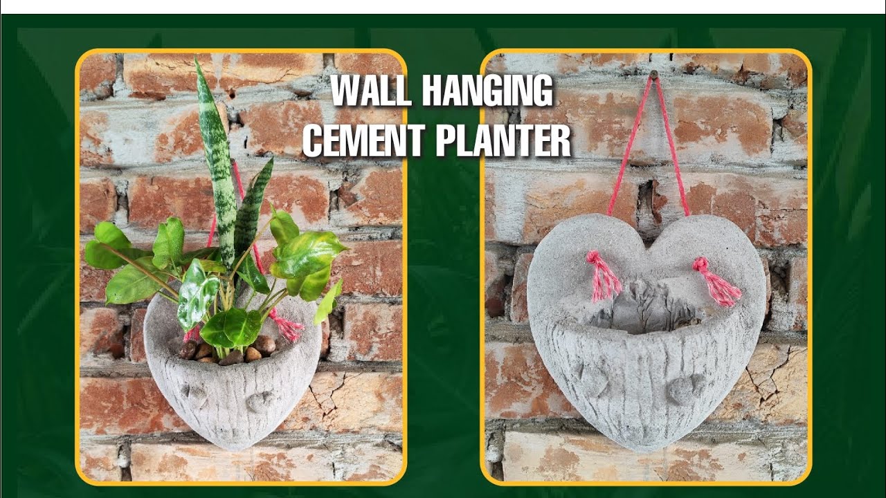 Wall hanging indoor planter🌱 || DIY Heart 💝shape cement tree🌳 pot.. 