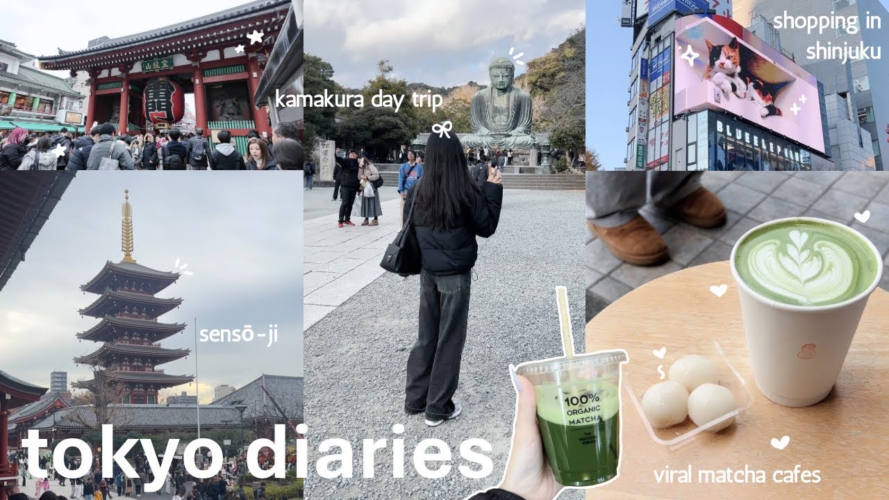 tokyo diaries ⋆˚꩜｡ shopping + exploring tokyo, kamakura day trip, shinjuku, shibuya, matcha
